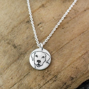 Tiny Yellow Labrador Retriever Necklace in Silver, Lab jewelry, Pet Parent Gift image 2