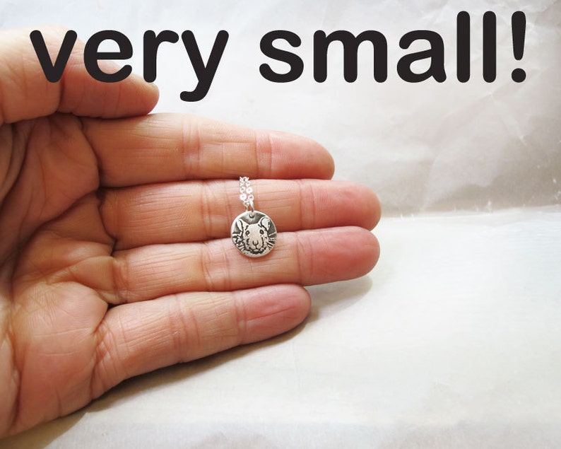 Tiny silver rat necklace, pet memorial or remembrance jewelry for rat lovers image 2