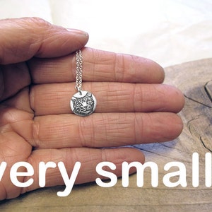 Tiny Tabby Cat necklace in silver, cat memorial jewelry image 3