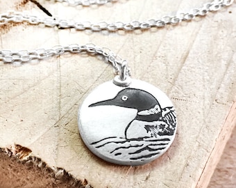 Loon necklace in silver