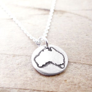 Tiny Australia necklace, silver map jewelry, Aussie necklace, Australia jewelry image 1