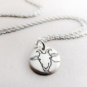 Tiny  dairy goat necklace in silver, Capricorn, goat jewelry, gift for girlfriend or daughter