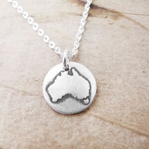 Tiny Australia necklace, silver map jewelry, Aussie necklace, Australia jewelry image 3