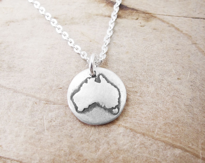 Tiny Australia necklace, silver map jewelry, Aussie necklace, Australia jewelry image 3