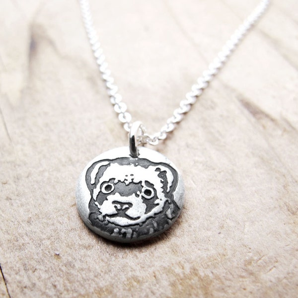 Tiny Ferret Necklace in silver, pet remembrance jewelry