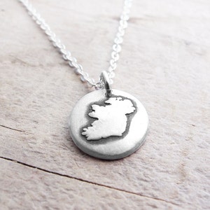 Tiny map of Ireland necklace in silver - gift for her
