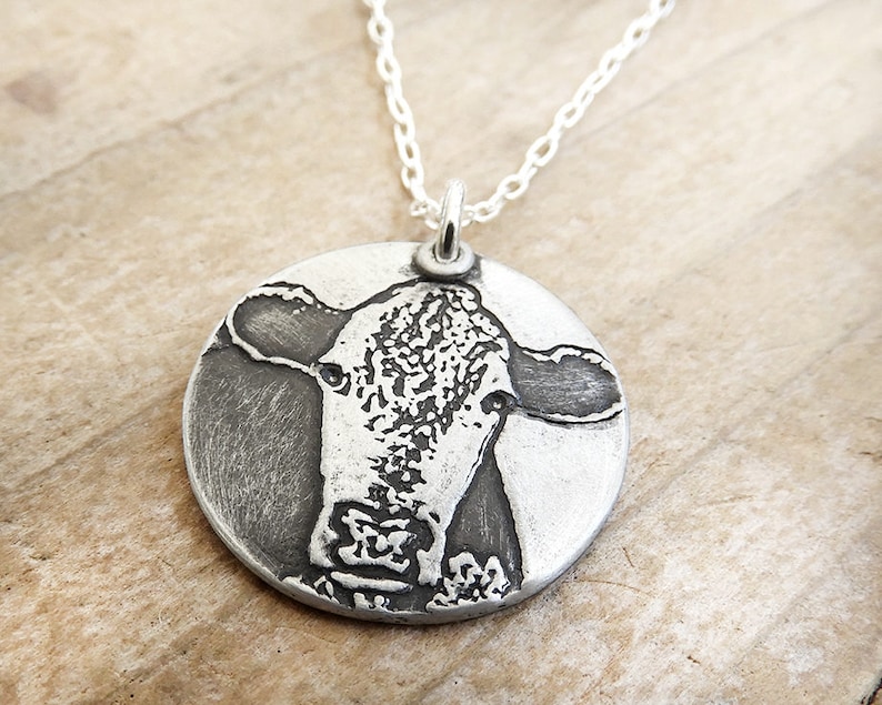 Hereford Necklace in Silver Cow Jewelry - Etsy