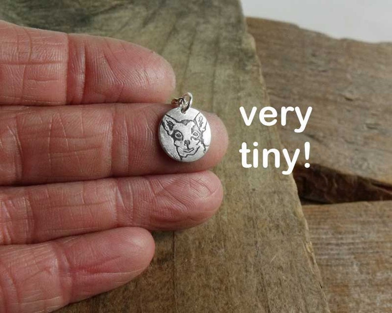 Tiny Chihuahua necklace in silver, dog memorial jewelry image 4