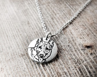 Tiny silver German Shepherd necklace - gift for dog lover
