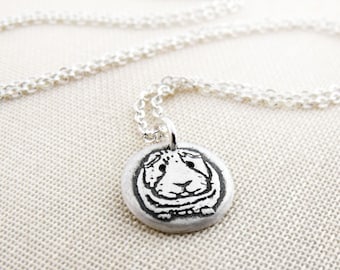 Tiny Guinea Pig necklace in silver, gift for daughter, pet memorial necklace