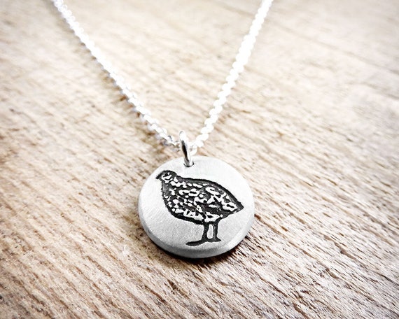 Tiny Quail Necklace in Silver Etsy UK