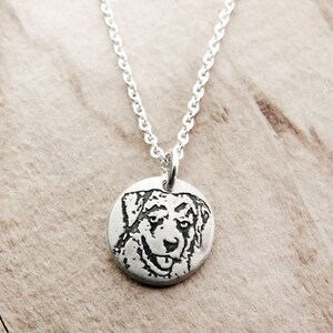 Tiny Australian Shepherd necklace, dog memorial jewelry image 2