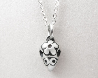 Budgie Parakeet Cockatiel Parrot memorial necklace in sterling silver, Day of the Dead remembrance  jewelry