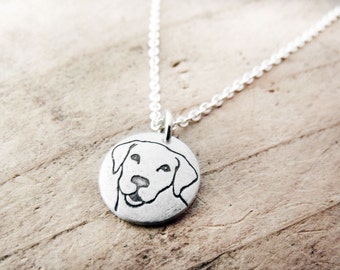 Tiny Yellow Labrador Retriever Necklace in Silver, Lab jewelry, Pet Parent Gift