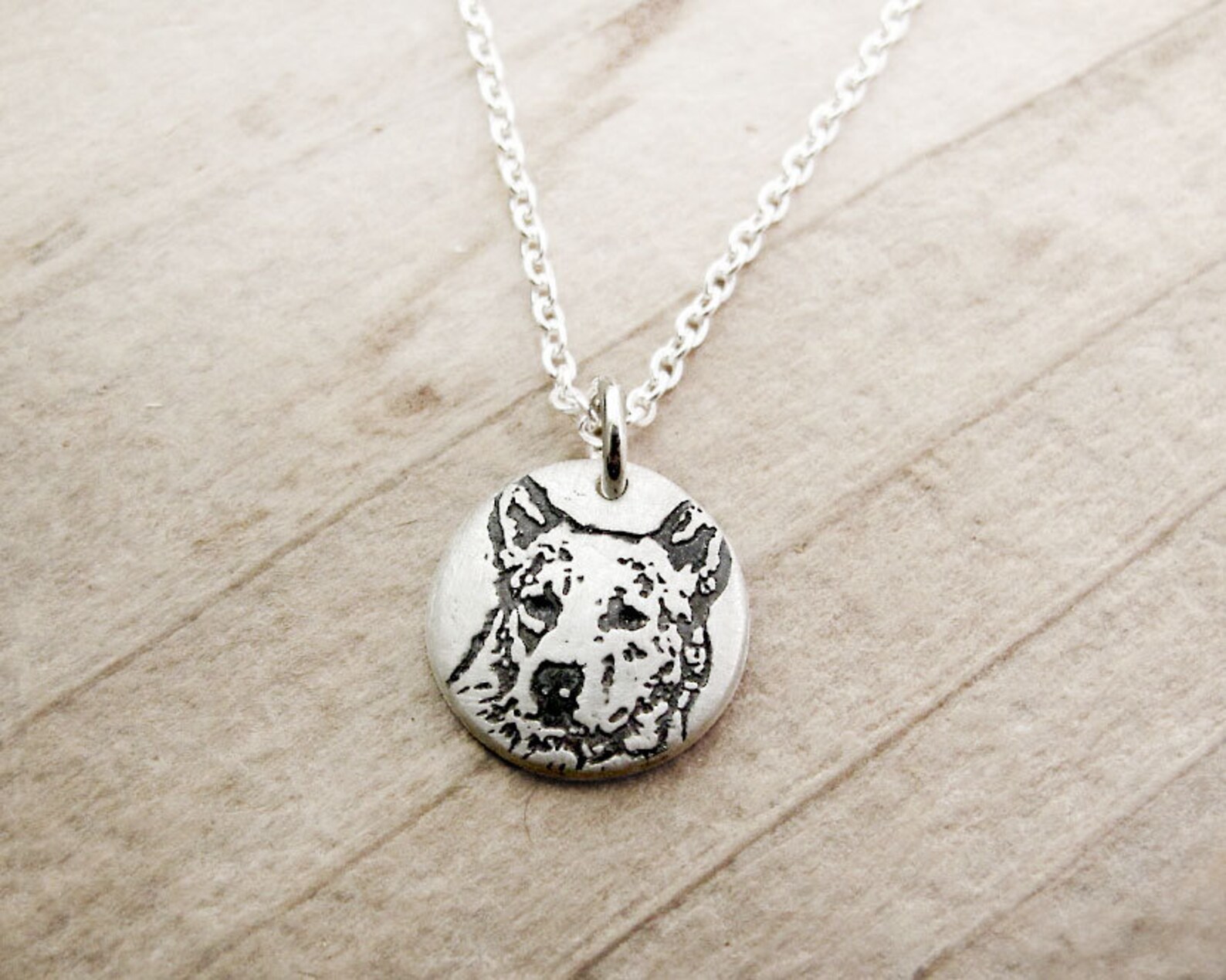 Tiny Heeler Necklace in Silver Australian Cattle Dog Jewelry Etsy