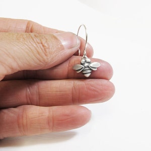 Very tiny bee earrings in sterling silver image 4