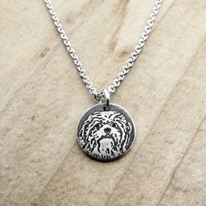 Tiny Shih Tzu necklace in silver, dog memorial jewelry, pet parent gift image 3