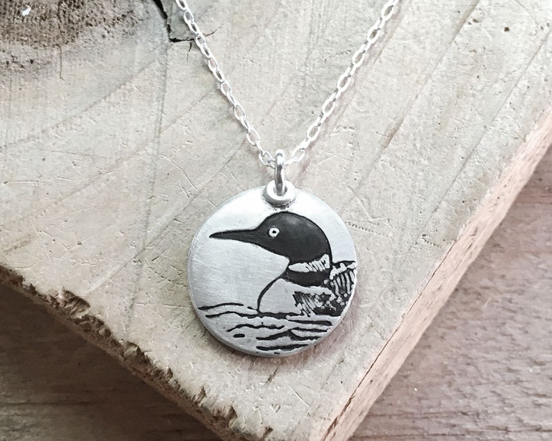 Loon Necklace in Silver - Etsy