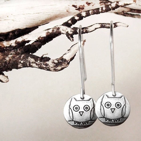 Owl earrings in silver