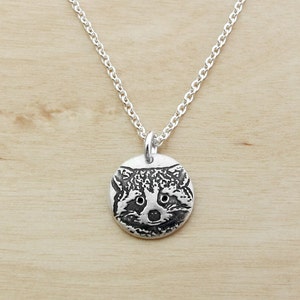 Tiny Raccoon Necklace in Silver image 2