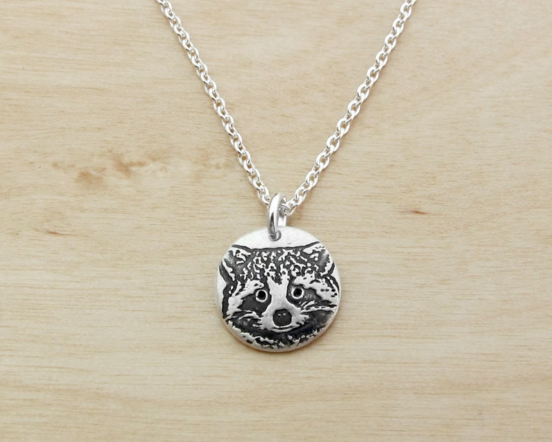 Tiny Raccoon Necklace in Silver image 2