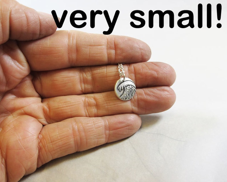 gift for beach or ocean lover Tiny wave necklace in silver