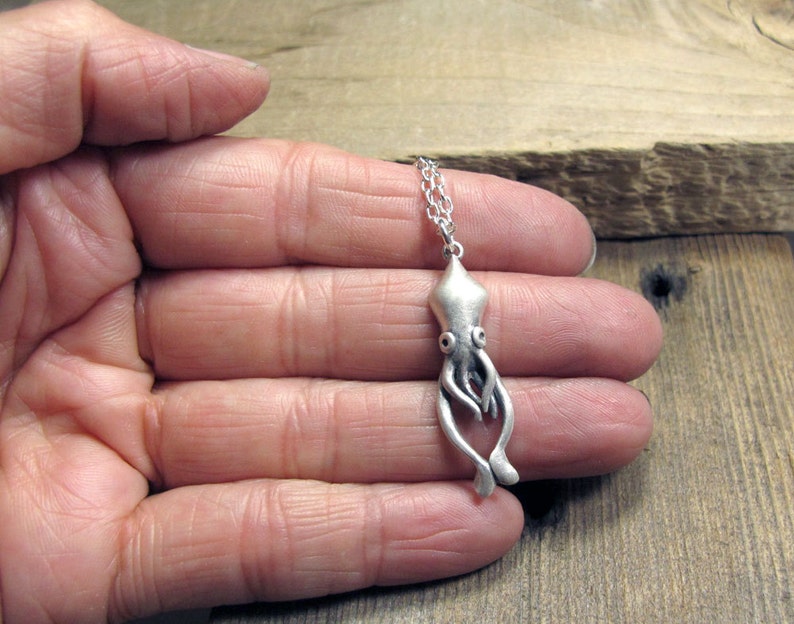 Squid necklace in sterling silver image 4