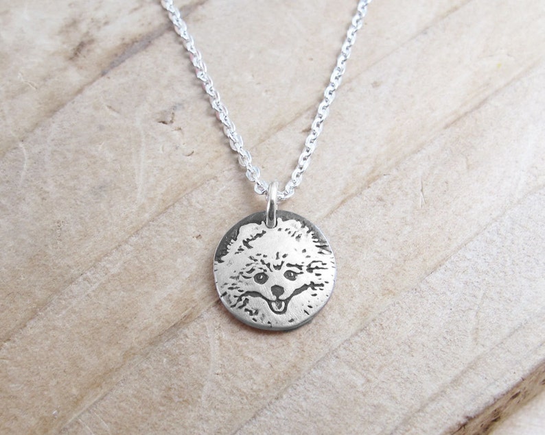 Tiny Pomeranian necklace in silver, pom jewelry, dog memorial necklace, pet parent gift image 3