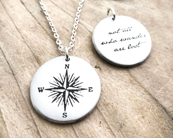 women's compass pendant necklace