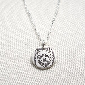 Tiny Cairn Terrier necklace in silver, dog memorial jewelry image 4