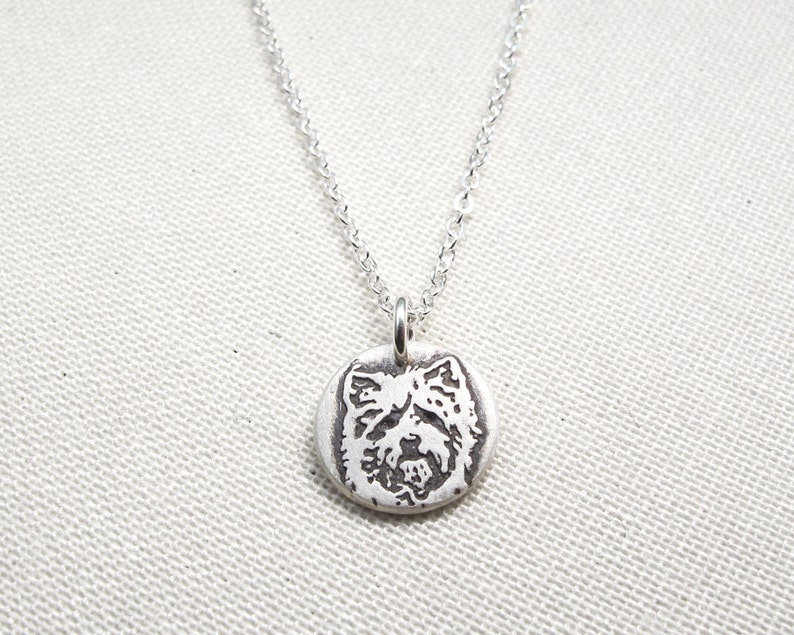 Tiny Cairn Terrier necklace in silver, dog memorial jewelry image 4
