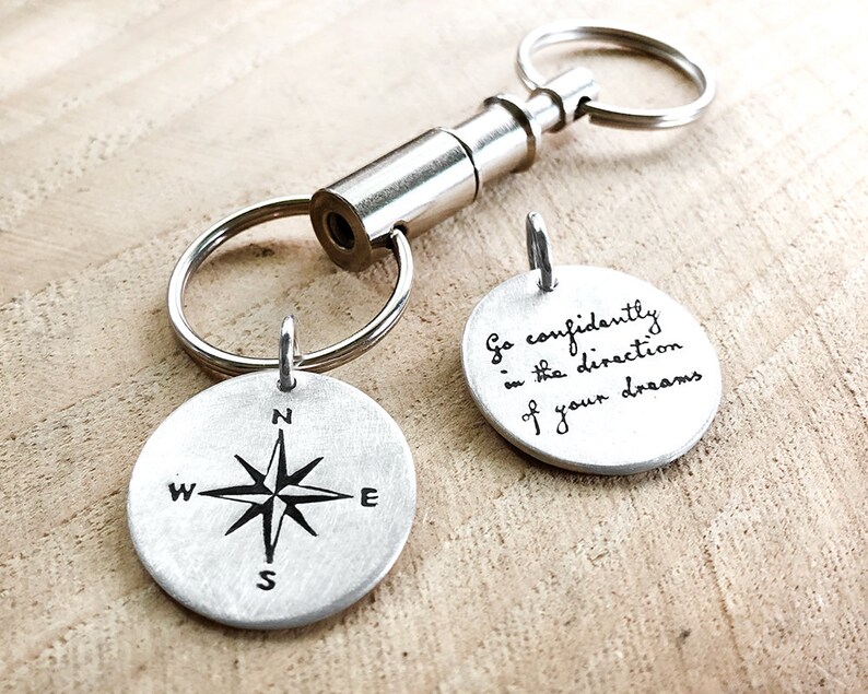 Compass keychain Go confidently in the direction of your Etsy