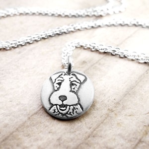 Tiny Wire Fox Terrier necklace, silver dog necklace, remembrance jewelry
