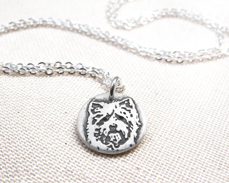 Tiny Cairn Terrier necklace in silver, dog memorial jewelry image 1