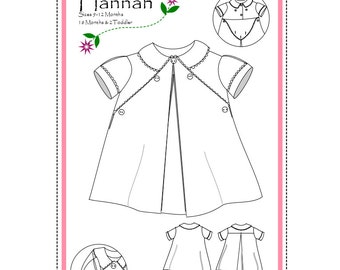 Hannah, a Vintage Inspiration PDF Pattern Sz 9mo to 2T and NEW Size 3