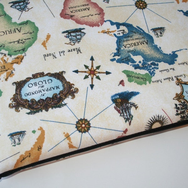 Last ONE Laptop Sleeve 13 inch Macbook or 13 inch Macbook Pro - World Map