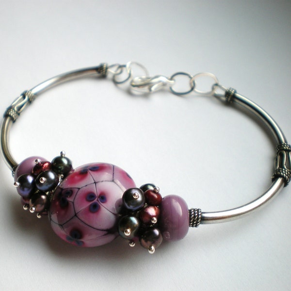 Silver Pansy Bracelet