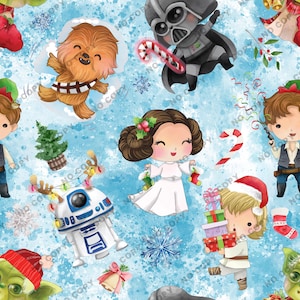 Modèle sans couture de Noël de Space Wars, fichier sans couture de Noël, papier numérique de guerres, papier numérique de Noël, emballage de verre de Noël