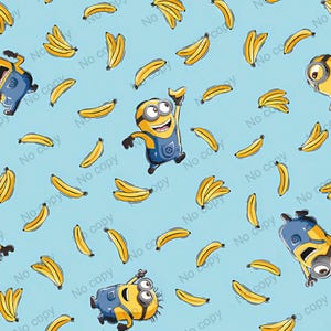 Minions Banana  Seamless Pattern, Minions Banana Tumbler, Cartoon Seamless File, Minions Digital Paper, Minions Banana Seamless File,