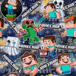 Archivo sin costuras de Minecraft, papel digital de Minecraft, papel digital de videojuegos, patrón sin costuras de dibujos animados, arte de diseño pixelado, envoltura de vaso