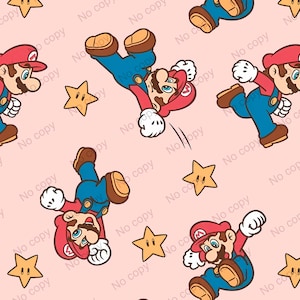 Mario Video Game Pattern, Super Bros Seamless Pattern, Bros Cartoon Seamless file, Mario Tumbler Wrap, Super Bros Pattern