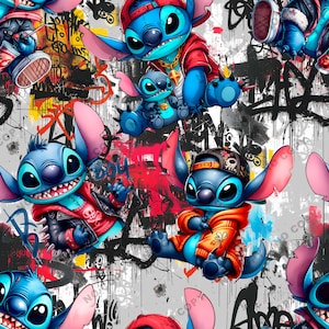Stitch Cupcake Seamless Pattern, Stitch Summer Tumbler, Cartoon Seamless File, Stitch Digital Paper, Stitch Seamless File, Cute Seamless