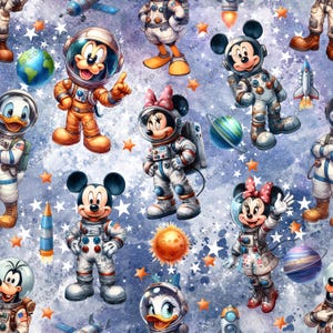 Mickey Space Seamless,Mickey Seamless File, Cartoon Seamless Pattern, Cute Seamless Pattern, Mouse Seamless Pattern, Mickey Sublimation