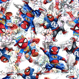 Spider Digital Paper, Super Hero Seamless Pattern, Spiderman Tumbler Wrap, Cartoon Seamless Pattern, Spider Clipart, Spider sublimation