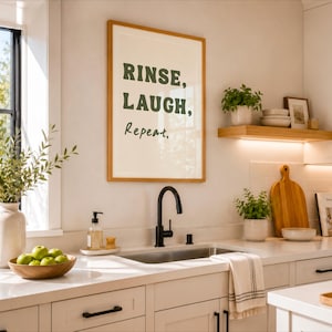 Printed Funny Kitchen Sink Wall Art, Dishwashing Quote Poster, Modern Print Gift, Matte Paper
