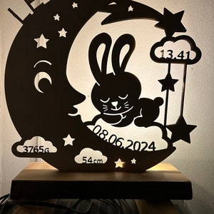 Nachtlicht als Geschenk. Als SVG Datei verfügbar. Geschenk zur Geburt. Schlummerlicht. Baby. Individuelles Geschenk. Einzigartig.