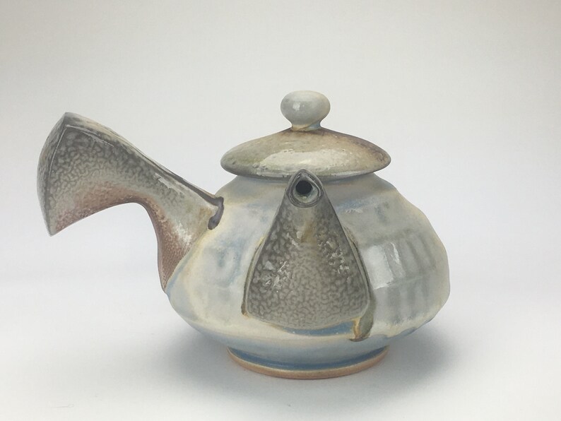 wood fired Lavender Side Handle Teapot
