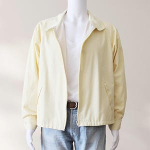 Vintage 90s London Fog FOG Harrington Jacket: Butter Yellow Windbreaker, Made in Canada