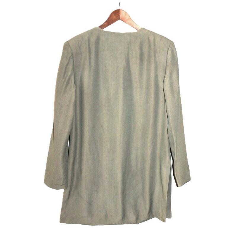 Vintage 90s Alfred Sung Longline Silk-blend Blazer - Size 6