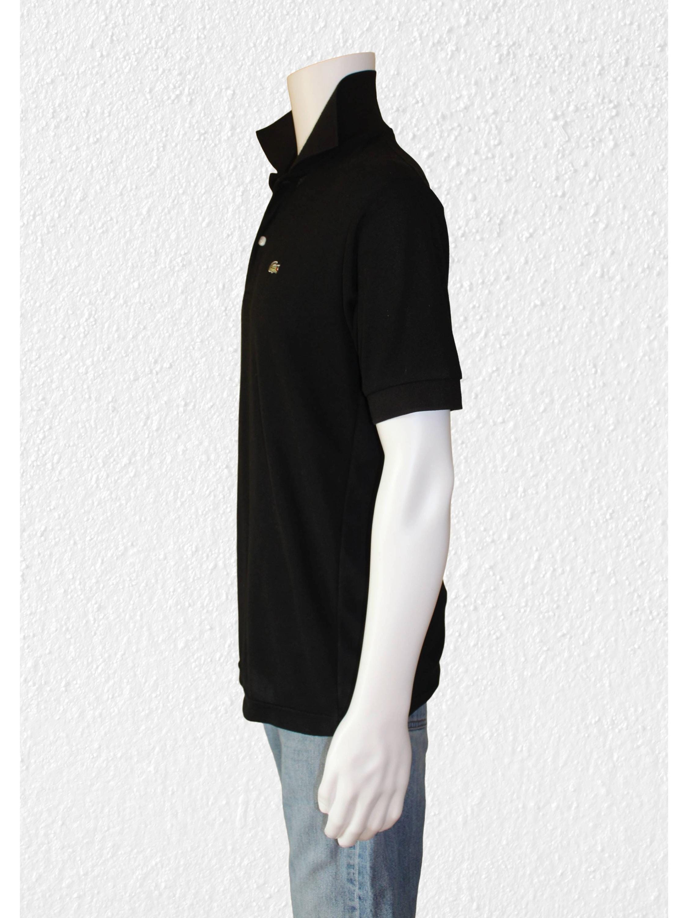 Vintage 80s Chemise Lacoste Polo Shirt: Black Pique Preppy Knit - Etsy